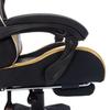 Gaming Chair with RGB LED Lights Gold and Black PU Leather