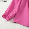 VONDA Женские летние блузки с открытыми плечами и оборками-фонариками с длинным рукавом