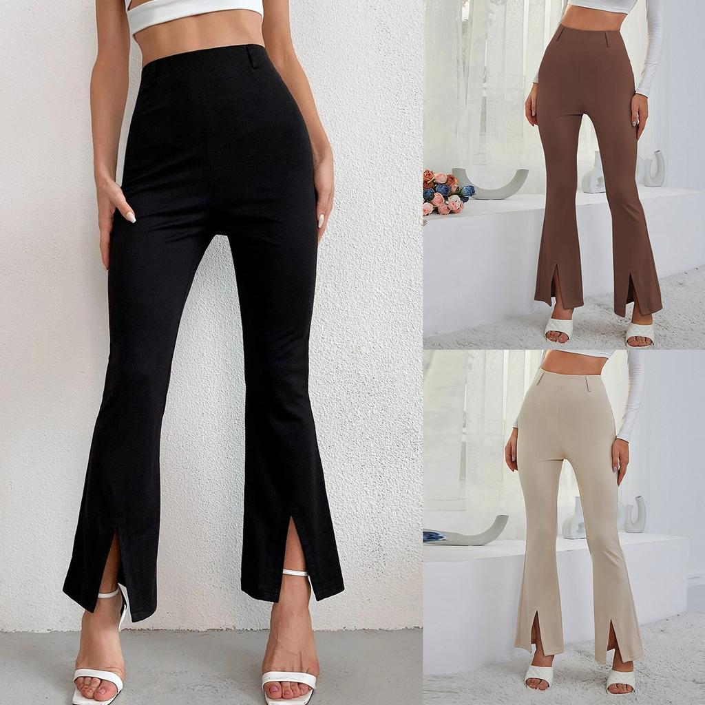 Fashion Pants Women Active High Waist Loose Joggers Split Flared Pants For Women