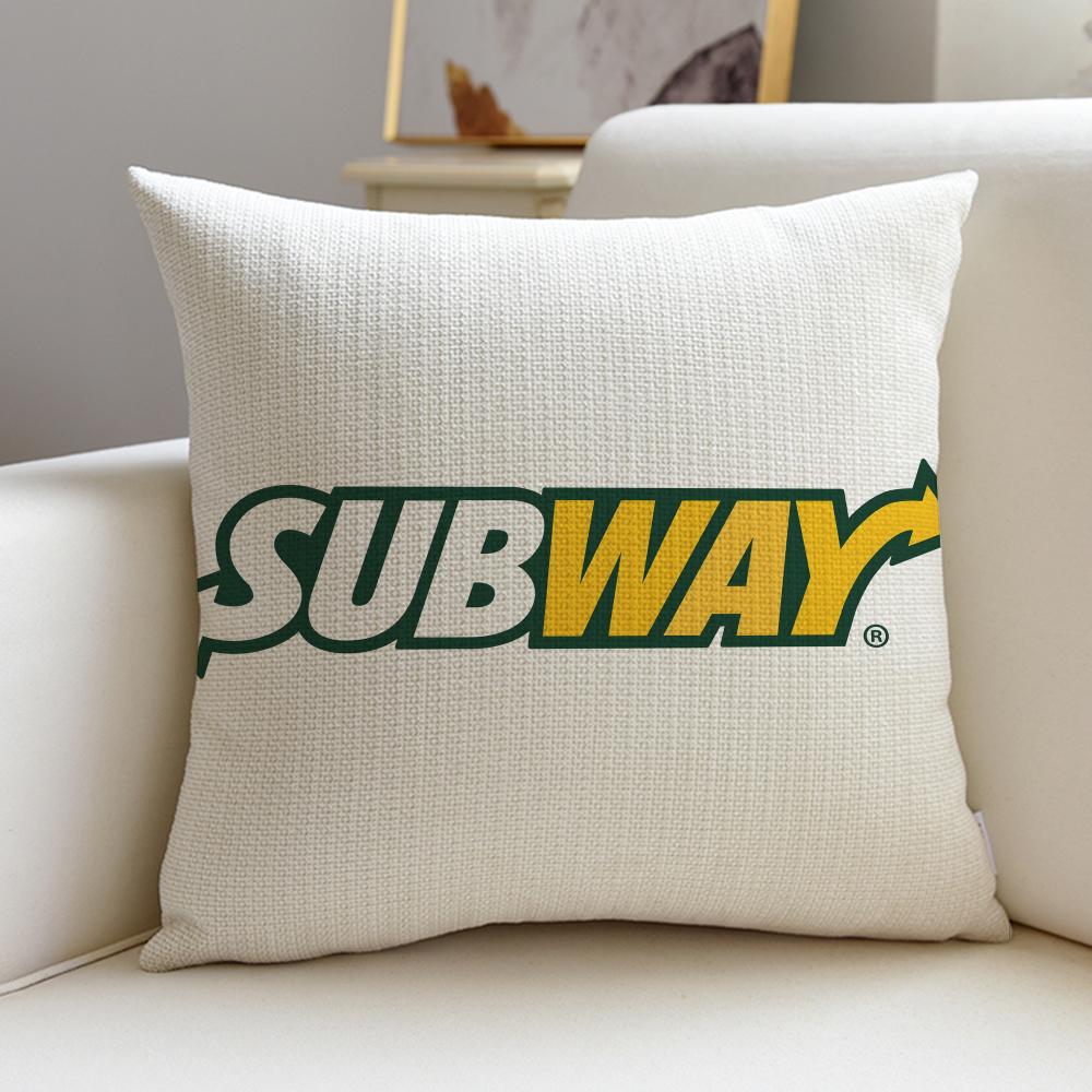 Classic SSubwayS Cushion Cover Breathable and skinfriendly linen pillowcase square removable and washable cushion