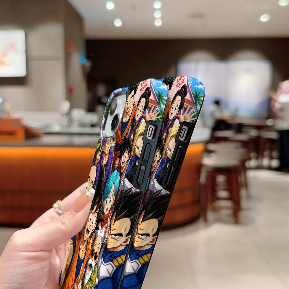 Seven Dragon Ball double-layer phone case, suitable as a protective cover for iPhone 7/8/11/12/13/14/15/16/17 Pro Max Plus