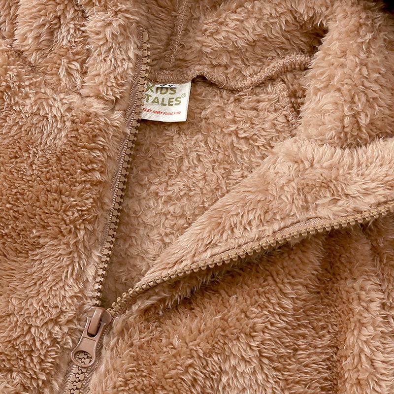 2025 Новое детское зимнее пальто из утолщенной овечьей шерсти для мальчиков и девочек, детская теплая толстовка с капюшоном
