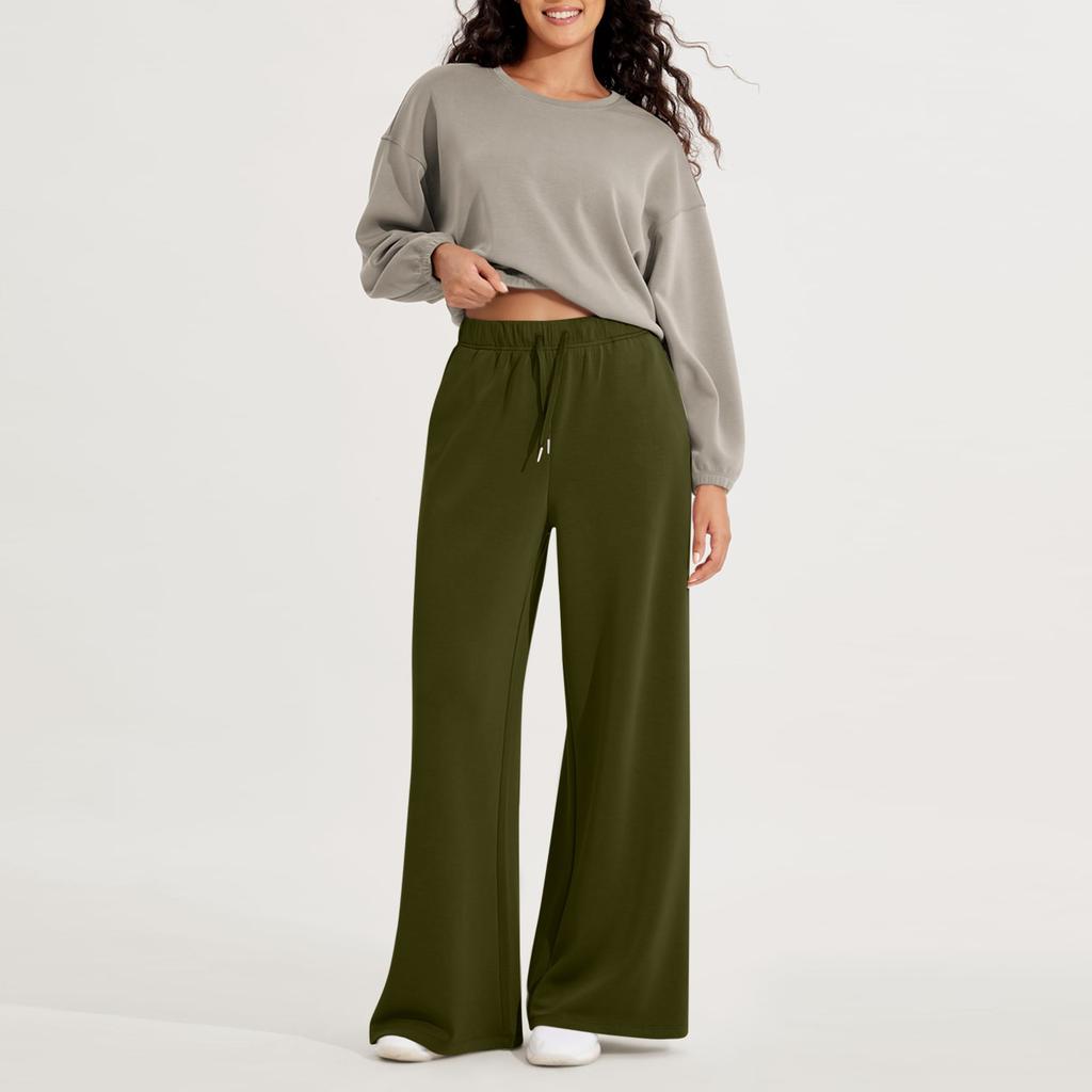 Женские мягкие очень широкие брюки с карманами, завязывающиеся на шнурок, с высокой талией, повседневные брюки