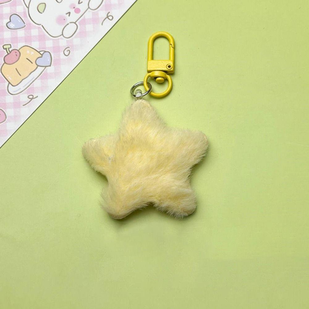 Pentagram Multicolour Star Key Ring Pom Pom Starfish Stars Backpack Pendant Children Toys