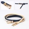 Women Thin Skinny Dress Ladies Dress Cummerbands Braided Belt Pin Buckle Waistband Weave Waist Band