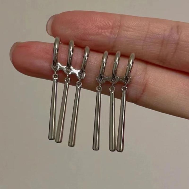 1 пара цельных сережек в стиле аниме «Зоро» для женщин и мужчин, серьги для косплея, пирсинг, модные поддельные тройные серьги, длинные висячие серьги