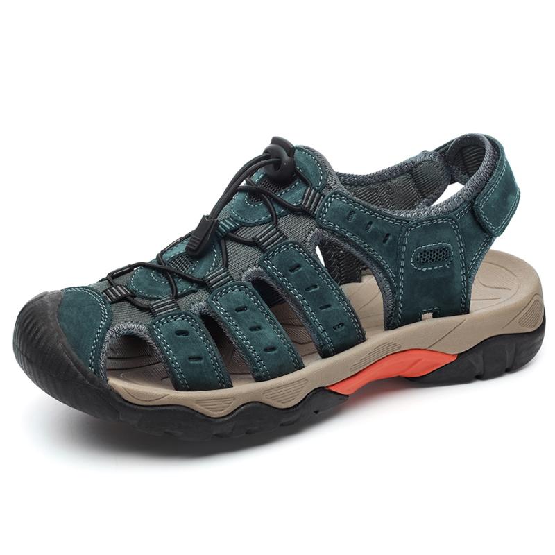 Мужские сандалии из натуральной кожи большого размера, летние мужские пляжные сандалии, уличные сандалии для мужчин