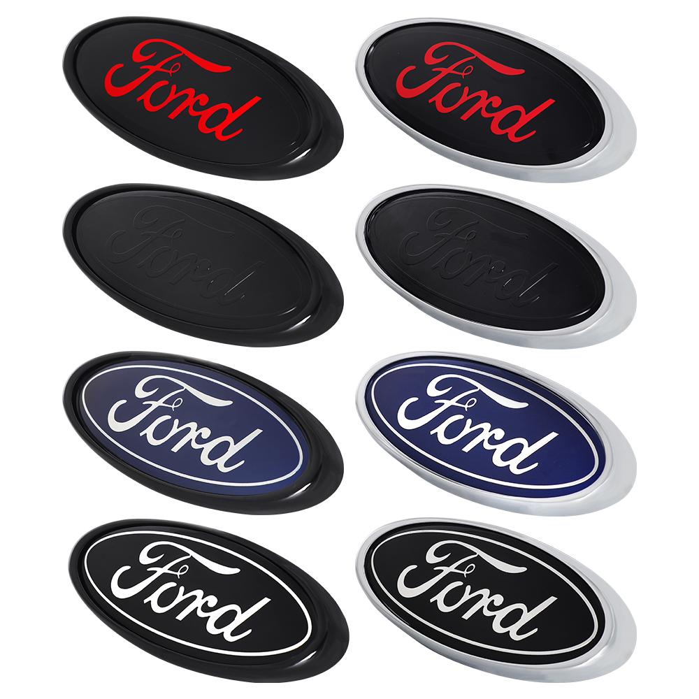 QVHI3 Car Front Hood Grille Emblem Bagde Sticker Cover Accessories Auto Styling For Ford Focus Kuga Mondeo SMax Fiesta Ranger Mustang