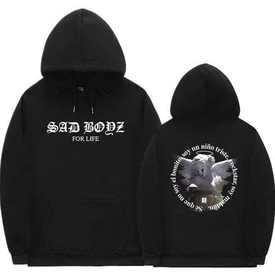 Худи с графическим принтом Junior H Sad Boyz 4 Life Мужская мода Хип-хоп Оверсайз Пуловер Мужчины Женщины Винтажный Повседневный Худи