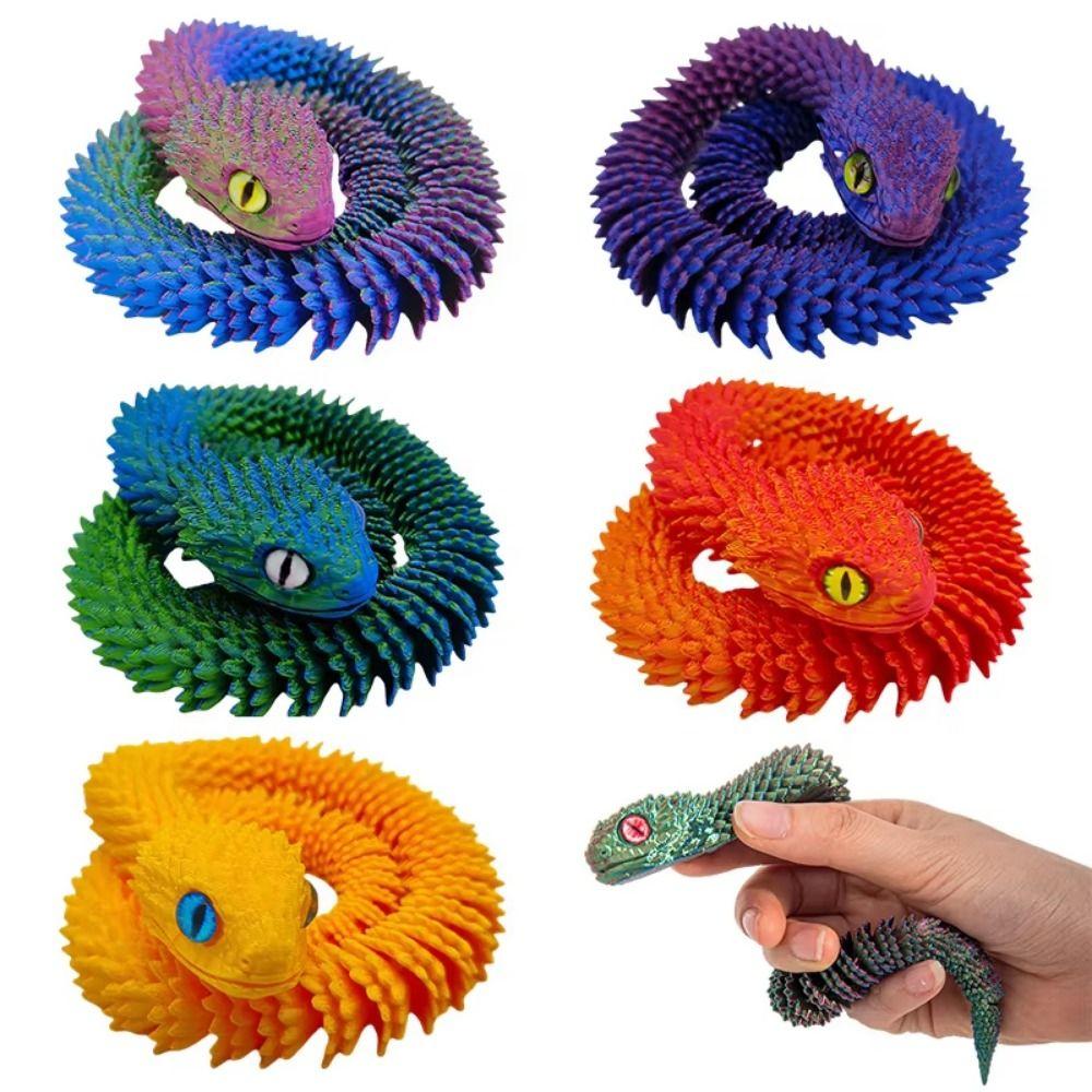 Multicolor 3D Printed Snake 30/45cm 3D Printing Model Exquisite Snake Ornament Desktop Ornament