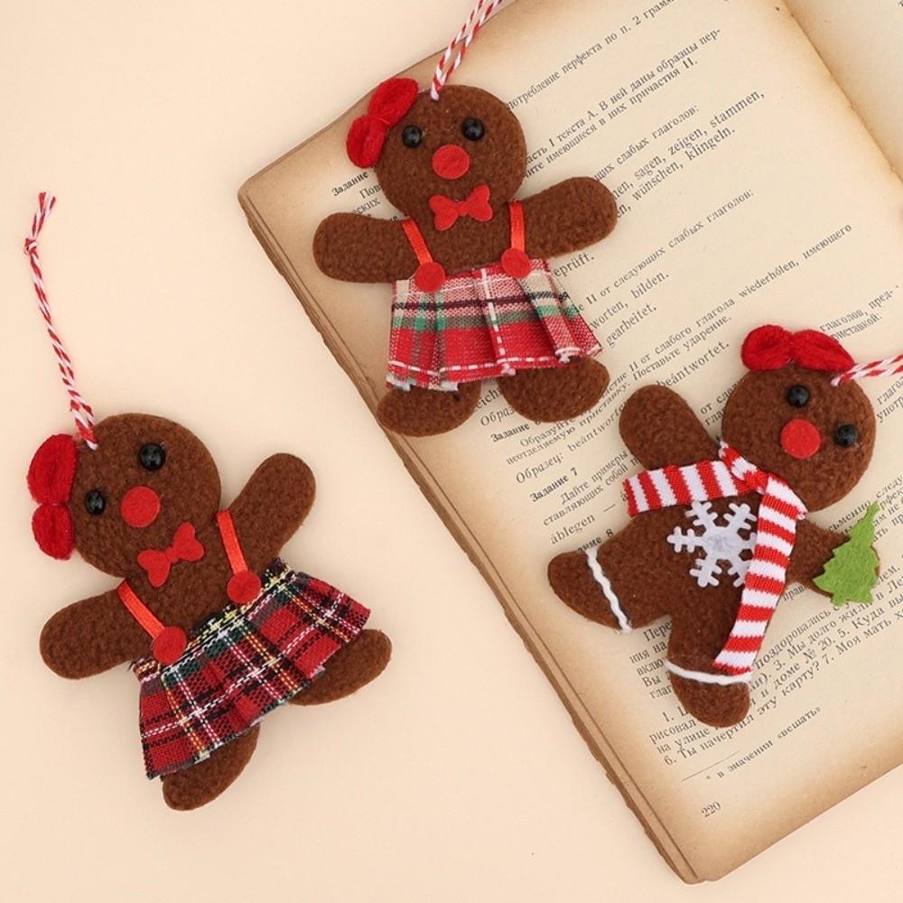 3pcs Set Christmas Gingerbread Man Hanging Ornaments Christmas Tree Decorations  Christmas