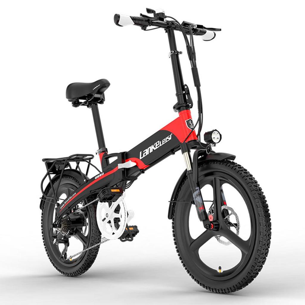 LANKELEISI G660 20-дюймовый складной городской электрический велосипед, 500 Вт 48 В 12,8 Ач, Максимальный запас хода 110 км, Максимальная нагрузка 120 кг