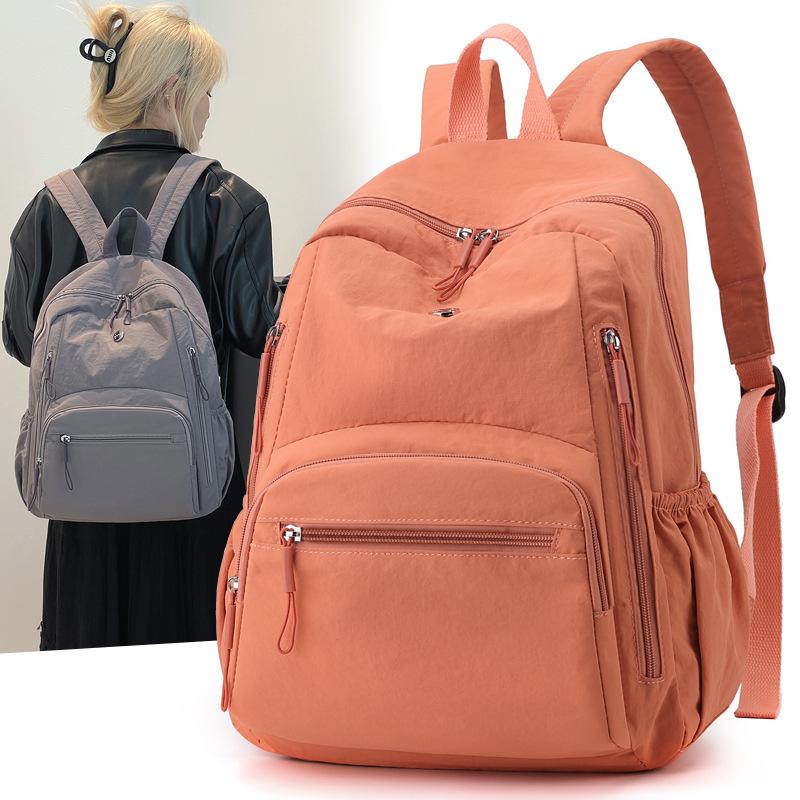 Lightweight Water-proof Nylon Student Schoolbag Trendy Leisure Large Capacity Simple Backpack Junior High School Campus Backpack