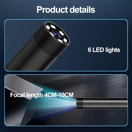 Эндоскопическая камера с подсветкой IP67, водонепроницаемая, Wi-Fi не требуется, универсальная, подходит для бороскопа 1080P, смартфона, камеры iPhone