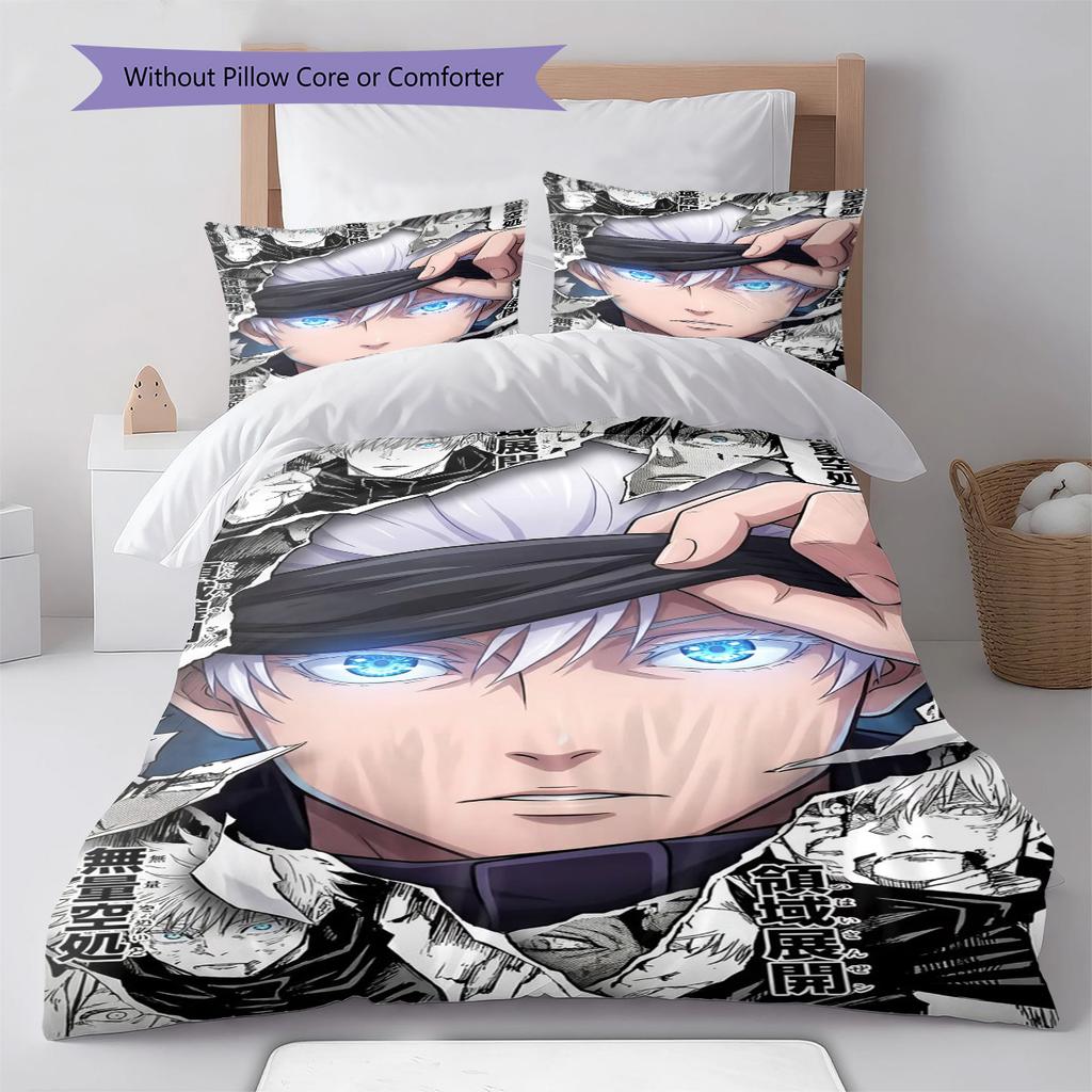 Jujutsu Kaisen Bedding Set Yuji Itadori Anime Duvet Cover Polyester Soft Comforter Cover Twin Full Queen King -QJY