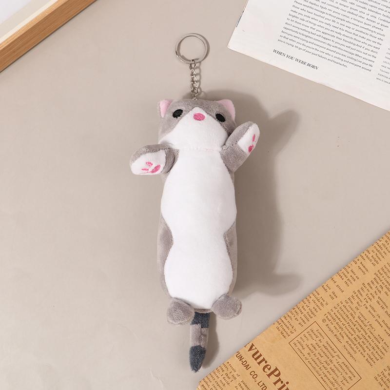 Lovely Long Cat Plush Doll Toys Soft Stuffed Animal Keychain Backpack Pendant For Kids Girls Birthday Gifts