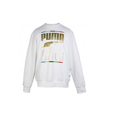 Puma Повседневная толстовка с круглым вырезом с принтом, мужская толстовка, белая 585267-02