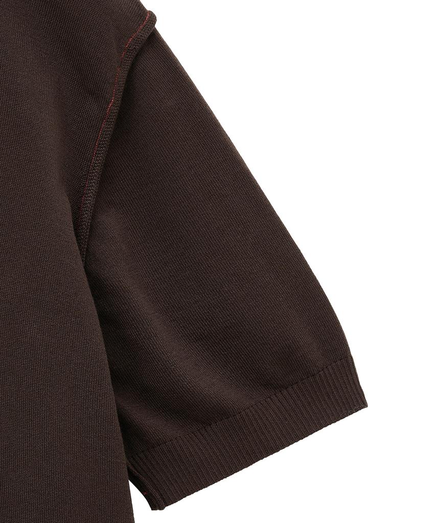 NOIRER Low Cut Polo Knit (Brown)