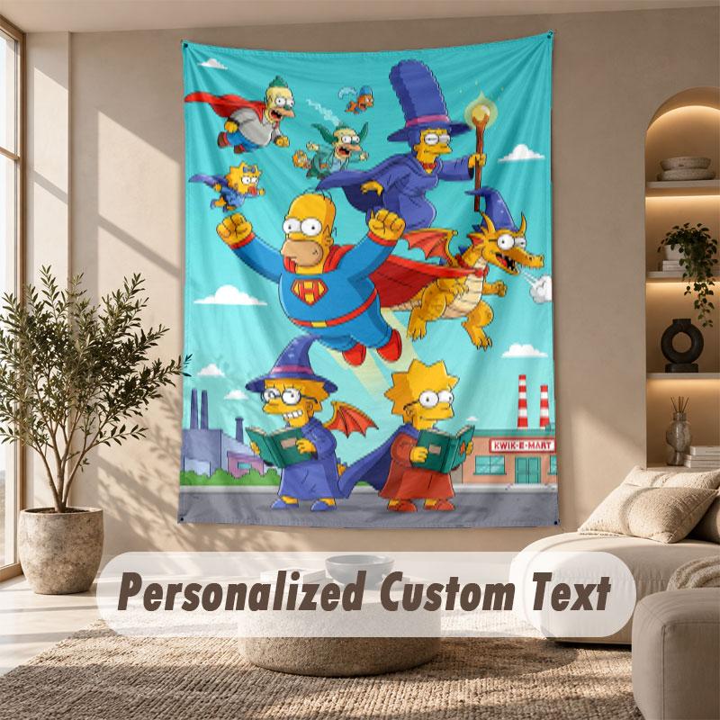 Wall Hanging Tapestry Art Cloth Bedroom Room Background DecorThe Simpsons