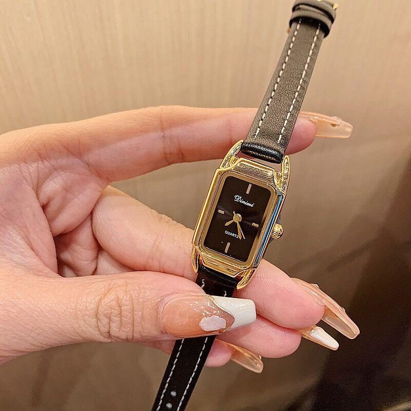 Leather Strap Women'S Watch Small Vintage Square Women'S Watch Women'S Ancora