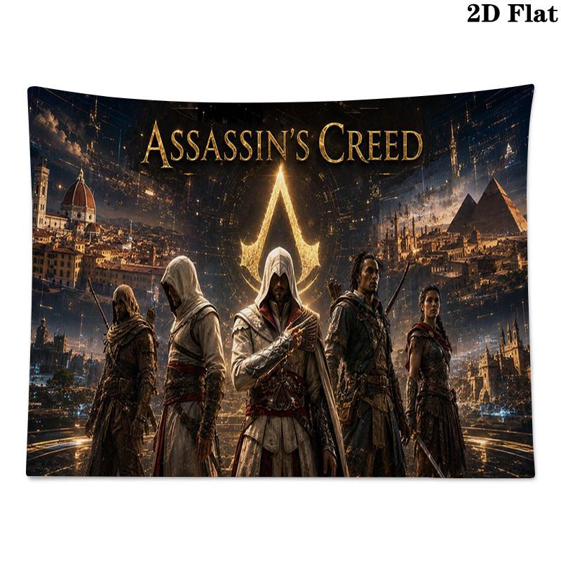 Стена Гобелен Assassin Creed Эстетичный Настенный Повес Печатная Ткань Одеяло Декоративные Гобелены для Спальни Гостиной Домашний Декор