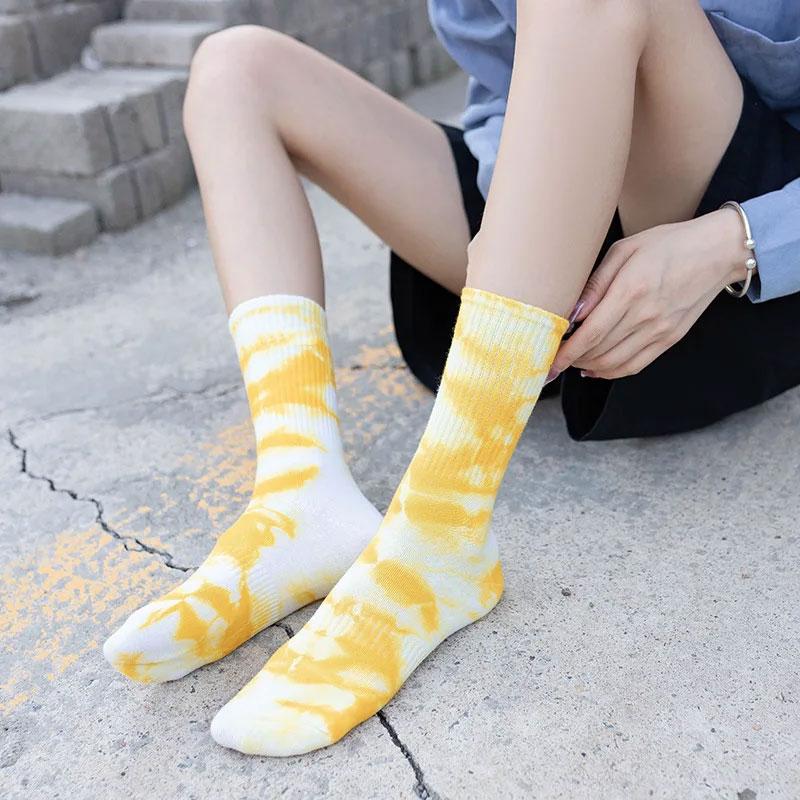 ABIF1 Длинные носки с tie-dye и крючком, Взрывной уличный стиль, Модные и стильные носки, Унисекс для скейтбординга, Спорта, Отдыха и F