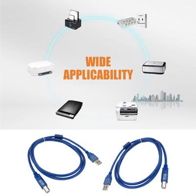 Кабель USB 2.0 для принтера для различных принтеров. Быстрая передача данных и печать с коррозионно-стойкими разъемами.