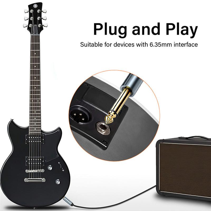 6.35mm To 6.35mm Mono TS Jack Cable For Amplifier Mixer Bass Guitar 1/2/3/5/10/20/30 Meter 6.35/6.5 mm Audio Connector Male