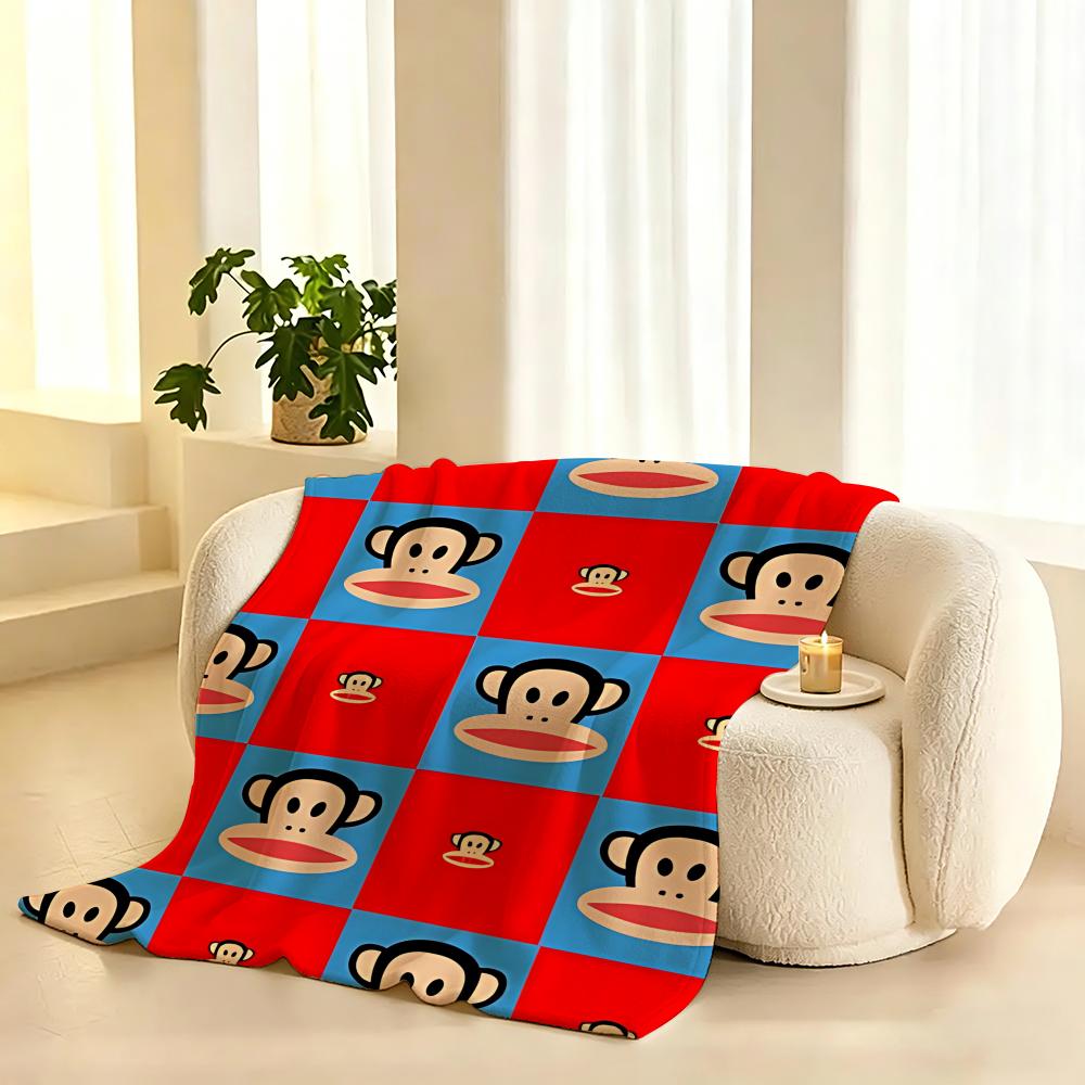 Julius the Monkey Character Throw 240g flannel blanket, suitable for sofas, beds, offices,  exquisite gift blankets