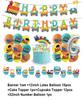 Cartoon Train Theme Birthday Party Decoration Number Balloons Cake Topper Transportation Vehicles Backdrop Banner Party Supplies