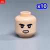 Нетоксичные 10 шт. Кубики Moc с напечатанной головой, бородой, лицом мужчины, женщины, крутым выражением Лица, Строительные блоки, Модель, Игрушки для детей, Подарки