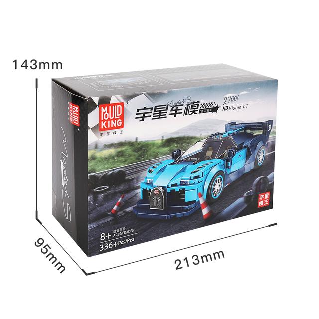 MOLD KING 27001, технические игрушки для сборки автомобилей, модель спортивного скоростного гоночного автомобиля с демонстрационной коробкой, сборочные кирпичи, рождественские подарки