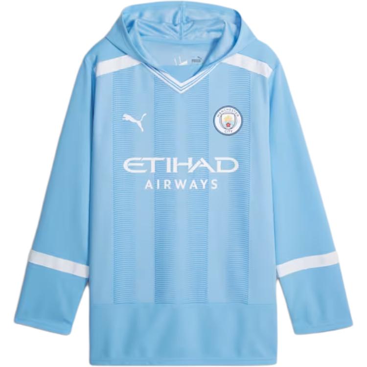 Puma Футболка Manchester City Winter Football Jersey Oversized, мужская, с длинным рукавом, в стиле ретро, светло-голубая 774346-01
