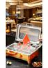 Stainless Steel Electric & Alcohol Buffet Warming Stove with Hydraulic Flip-Top