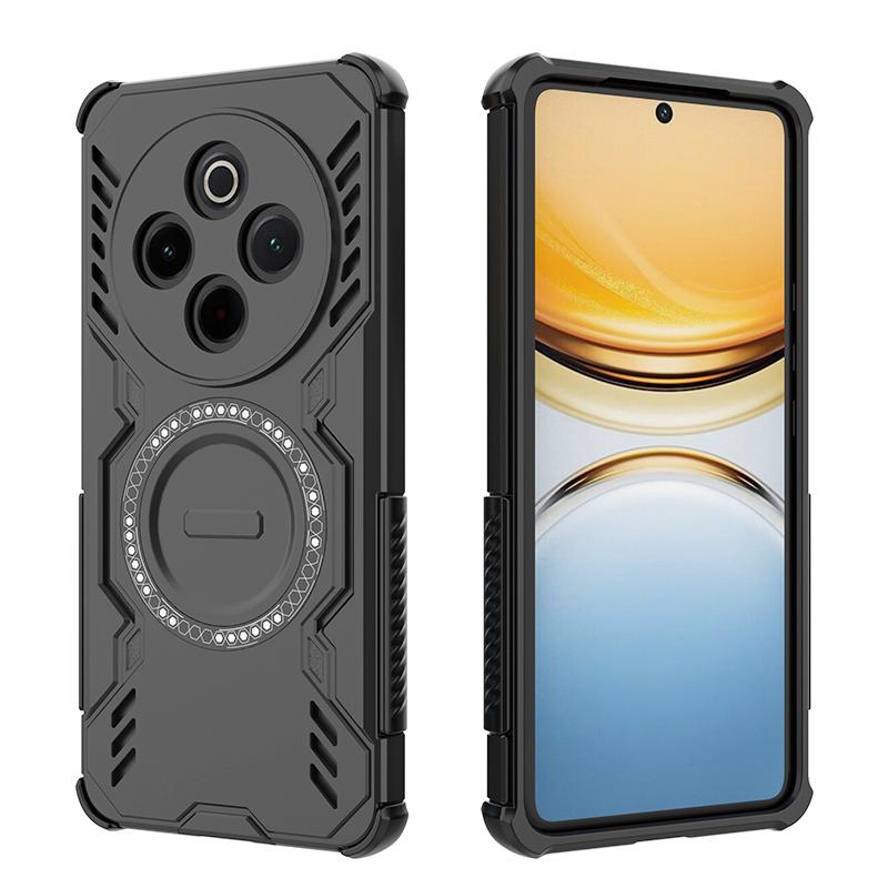 KEYSION Полый чехол для отвода тепла для IQOO Z10 5G Силикон+ПК Магнитное охлаждение Ударопрочная задняя крышка для телефона для VIVO IQOO Z10