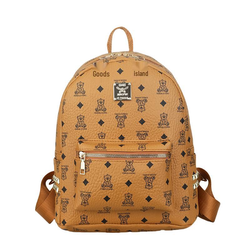 Рюкзак 2025 года с принтом ретро-плюшевого мишки - Женская школьная сумка большой вместимости