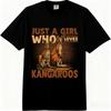 Just A Girl Who Loves Kangaroos Comfort 100% Cotton Adult Heavyweight Round Neck Short Sleeve Unisex Fashion Loose T-Shirt
