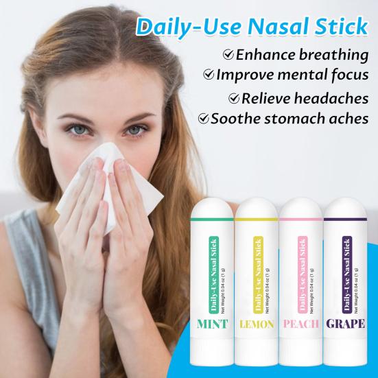 4 шт. назальные палочки ароматерапевтические ингаляторы для улучшения фокусировки легкое дыхание портативные эфирные масла с мятой эвкалиптом ментолом назальный ингалятор