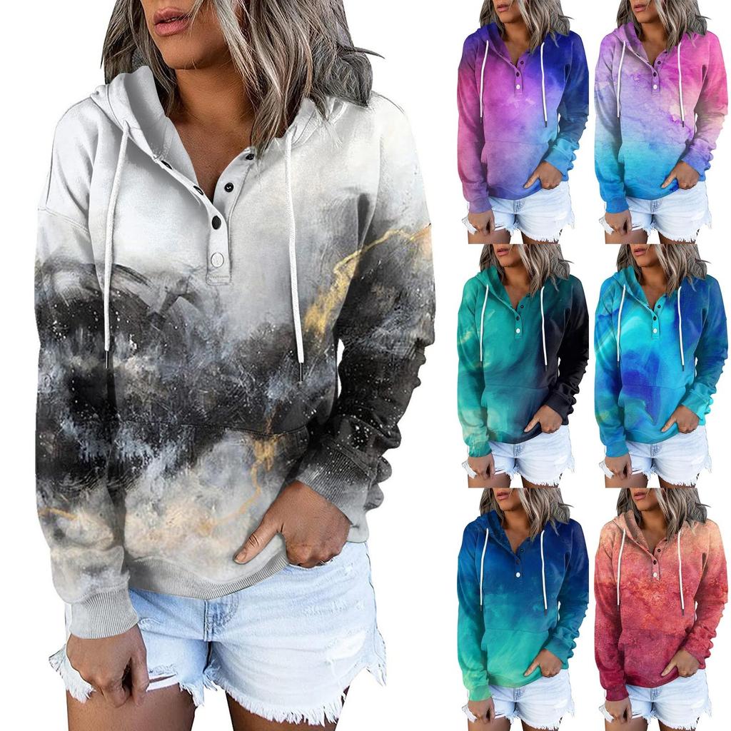 Women's Fashion Long-sleeved Printed Hoodie Top