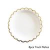 White Disposable Tableware Set Party Gold Paper Plate Wedding Necessitie Birthday Party Baby Shower Decorations Wedding Supplies