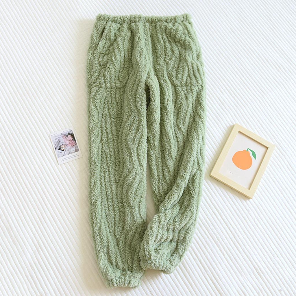 Женские термофлисовые карманы пижамные теплые повседневные брюки домашние пижамные штаны