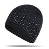 Rhinestone Decor Knitted Hat Stylish & Shiny Beanies Hat Casual Winter Fall Hat  Outdoor Streetwear