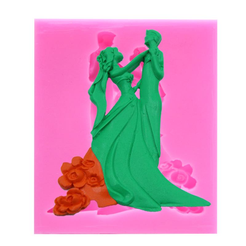Fondant Bride Groom Dance Silicone Molds Cake Decorating Tool Sugarcraft Chocolate Wedding Design Gumpaste Mold Resin Molds
