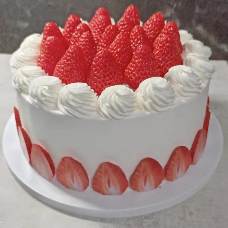 Имитация фруктового торта Модель праздничного торта Клубничный шоколадный кремовый торт Десертный магазин Шкаф Витрина Реквизит для фотосъемки