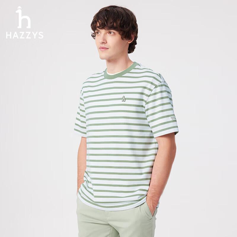 Мужская классическая свободная футболка HAZZYS в полоску с круглым вырезом