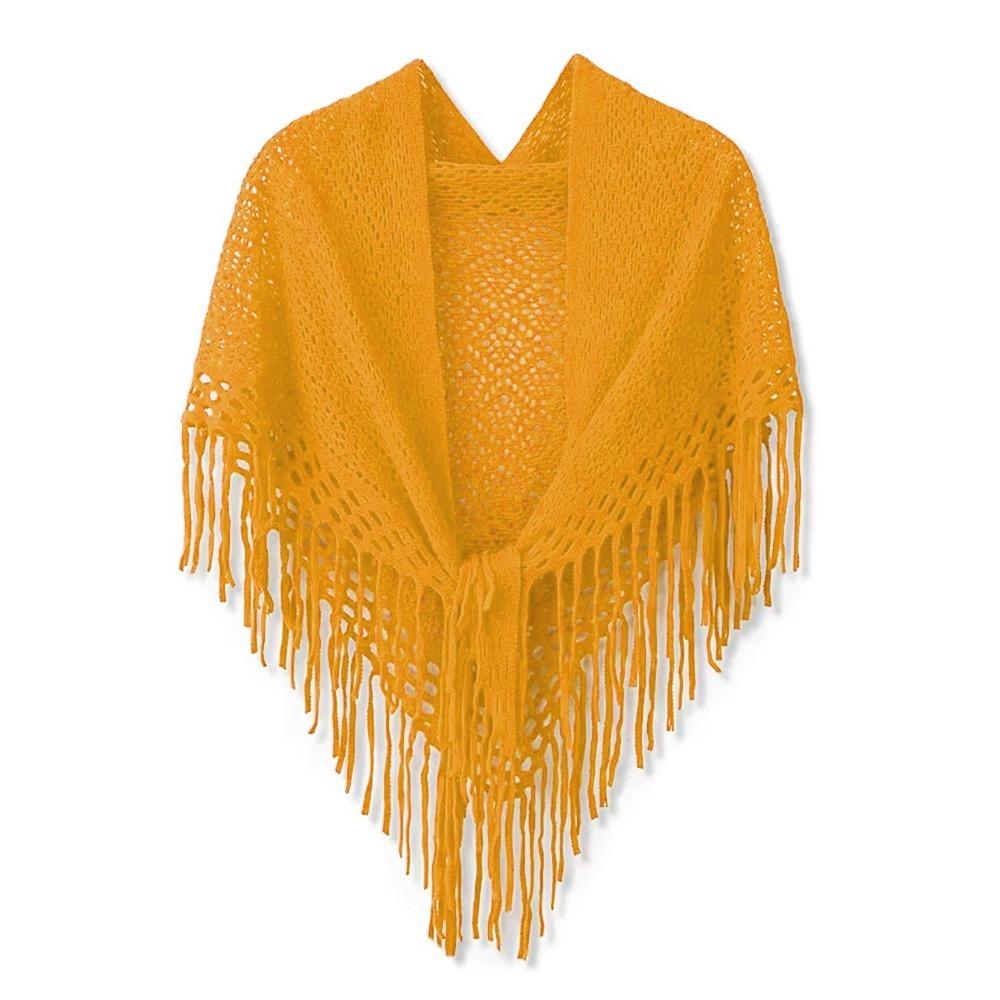 Cloak Knitted Triangle Scarf Cape Fart Curtain Simple Hollow Out Scarves Female
