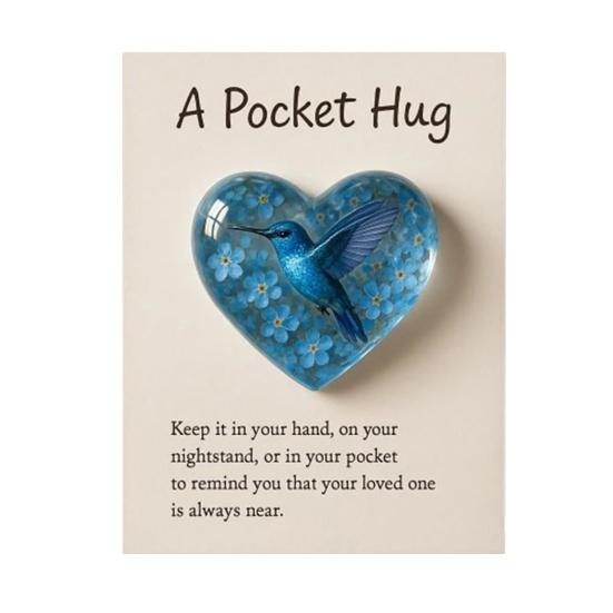 Hummingbird Pocket Hug Token Heart-Shaped Comfort Gift for Loss & Long Distance Sympathy Keepsake with Card Portable Emotional Support