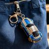 Enamel Key Chain Sports Car Keychain with Sparkling Rhinestones, Durable Zinc Alloy Accessory Stylish Pendant, Decorative Compact Ring for Backpacks