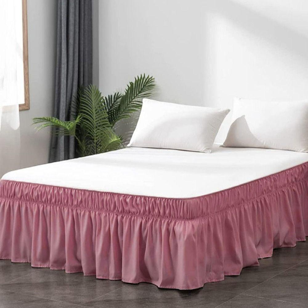 Wrap Around Style Bed Skirt Fade Resistant Bed Protector Bed Accessory Bed Dust Cover  Hotel