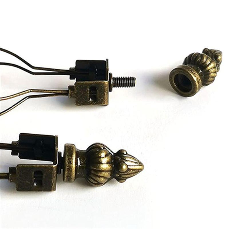 B02C-Brass Lampshade Adapter Clip On For Light Bulb Clip Includes Decoration Finial, Spring Clip For Light Bulb
